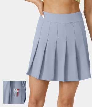 Halara High Waisted 2-in-1 Pocket Mini Pleated Golf-Golf Tee Pocket Women's Skirts Kentucky Blue | 024658-YOT