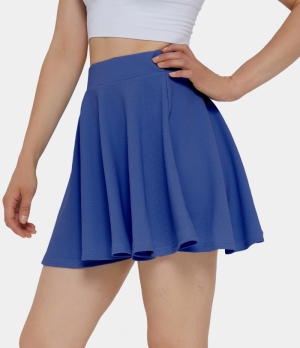 Halara High Waisted A Line Plain Mini Flare Women's Skirts Cobalt Blue | 592738-ZLH