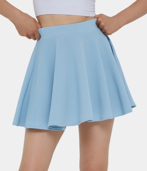 Halara High Waisted A Line Plain Mini Flare Women's Skirts Sky Blue | 871039-TCF