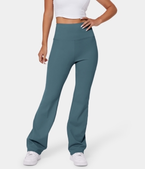 Halara High Waisted Back Pocket Plain Slight Flare Women's Leggings Blue Ashes | 106572-QRT