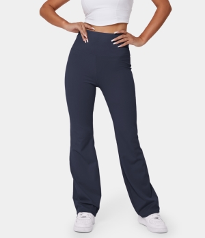 Halara High Waisted Back Pocket Plain Slight Flare Women's Leggings Midnight Sail | 173285-YQB