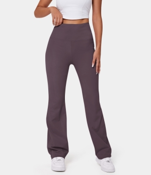 Halara High Waisted Back Pocket Plain Slight Flare Women's Leggings Vintage Violet | 198764-TAQ