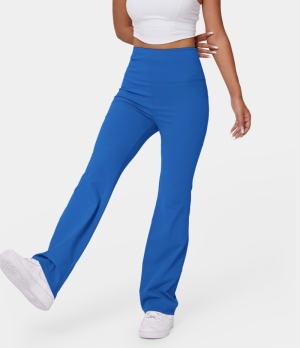 Halara High Waisted Back Pocket Plain Slight Flare Women's Leggings Princess Blue | 962401-FWY