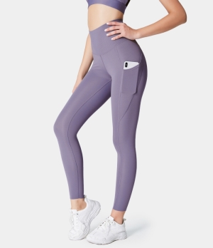 Halara High Waisted Butt Lifting Deep Side Pocket 7/8 Women's Leggings Royal Purple | 487023-JNW