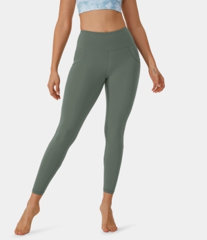 Halara High Waisted Butt Lifting Stretchy Yoga Women's Leggings Hunter Green | 240653-GVR