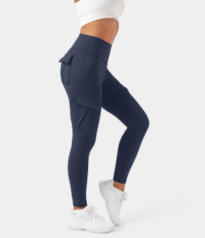Halara High Waisted Cargo Pocket Skinny Yoga 7/8 Women's Leggings Oceana | 435809-QZE