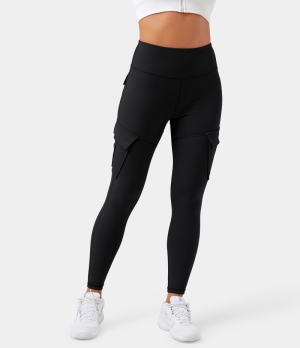 Halara High Waisted Cargo Pocket Skinny Yoga 7/8 Women's Leggings Black | 507486-IUJ