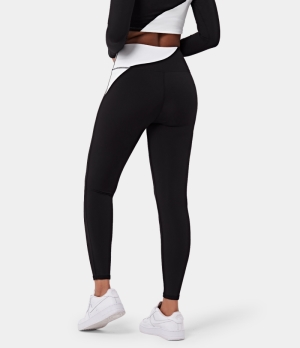 Halara High Waisted Color Block Yoga 7/8 Women's Leggings White | 270438-HVI