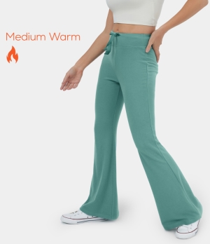 Halara High Waisted Drawstring Fleece Flare Casual Women's Leggings Canton | 298461-REZ