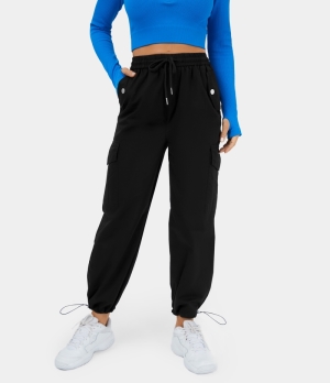 Halara High Waisted Drawstring Multiple Pockets Casual Cargo Women's Jogger Black | 240513-YOT