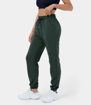 Halara High Waisted Drawstring Side Pocket Plain Casual Women's Jogger Scarab | 046915-RXZ