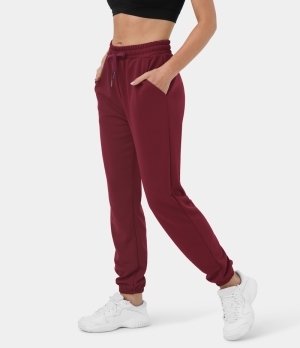 Halara High Waisted Drawstring Side Pocket Plain Casual Women's Jogger Chocolate Truffle | 328579-TCI