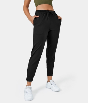 Halara High Waisted Drawstring Side Pocket Women's Jogger Black | 528394-LSH