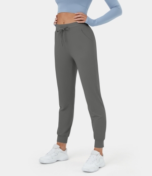 Halara High Waisted Drawstring Side Pocket Yoga Women's Jogger Pewter | 549013-SOX