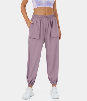 Halara High Waisted Drawstring Side Pocket Relaxed Casual Women's Jogger Iris Purple | 584623-TWR