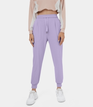 Halara High Waisted Drawstring Side Pocket Casual Women's Jogger Light Purple | 670519-JMN
