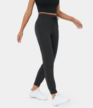 Halara High Waisted Drawstring Side Pocket Yoga Women's Jogger Black | 721896-RBO