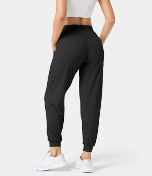 Halara High Waisted Drawstring Side Pocket 7/8 Women's Jogger Black | 827350-RBX