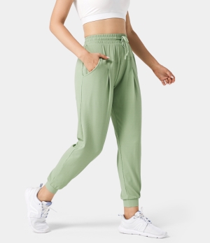 Halara High Waisted Drawstring Side Pocket 7/8 Women's Jogger Celadon | 864253-MNU