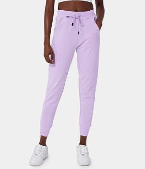 Halara High Waisted Drawstring Side Pocket Casual Women's Jogger Light Purple | 906587-CXR