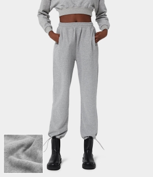 Halara High Waisted Drawstring Side Pocket Classic Women's Sweatpants Porcelain White | KPWOUFB-81