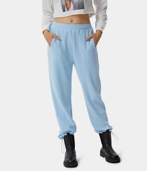 Halara High Waisted Drawstring Side Pocket Classic Women's Sweatpants Carolina Blue | TJQAHPF-65