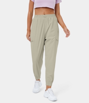 Halara High Waisted Drawstring Side Zip Pocket Casual Women's Jogger Alfalfa | 397015-AQY