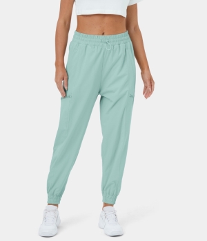 Halara High Waisted Drawstring Side Zip Pocket Casual Women's Jogger Harbor Gray | 729853-EWU