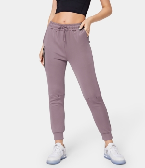 Halara High Waisted Drawstring Side Zipper Pocket Women's Jogger Iris Purple | 785063-FPB