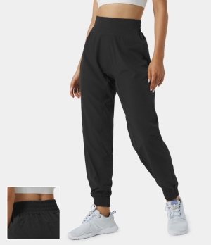 Halara High Waisted Elastic Waistband Casual Women's Jogger Black | 276153-WXK