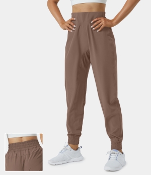 Halara High Waisted Elastic Waistband Casual Women's Jogger Acorn | 542618-MPX