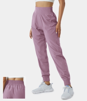 Halara High Waisted Elastic Waistband Casual Women's Jogger Mauve Mist | 695482-PBQ