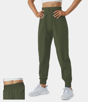 Halara High Waisted Elastic Waistband Casual Women's Jogger Chive | 781294-LJS