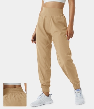 Halara High Waisted Elastic Waistband Casual Women's Jogger Semolina | 903128-GOB