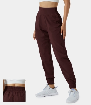 Halara High Waisted Elastic Waistband Casual Women's Jogger Winetasting | 958472-ZUO