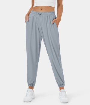 Halara High Waisted Elastic Waistband Drawstring Side Pocket Dance Women's Jogger Blue Fog | 418907-VQI