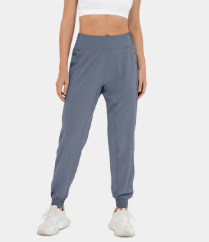 Halara High Waisted Elastic Waistband Plain Casual Women's Jogger Flint Stone | 429583-FBY