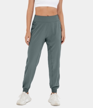 Halara High Waisted Elastic Waistband Plain Casual Women's Jogger Stormy Sea | 958234-BOU