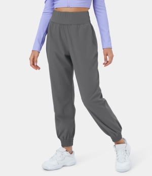 Halara High Waisted Elastic Waistband Side Pocket Casual Women's Jogger Gunmetal | 389612-THR