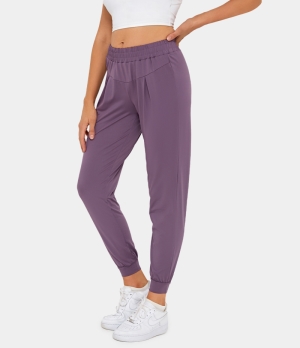 Halara High Waisted Elastic Women's Jogger Dove Purple | 079816-EFL