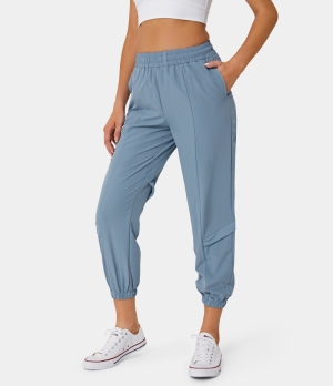 Halara High Waisted Moisture Wicking Quick Dry Athletic Women's Jogger Powder Blue | 623104-IQS