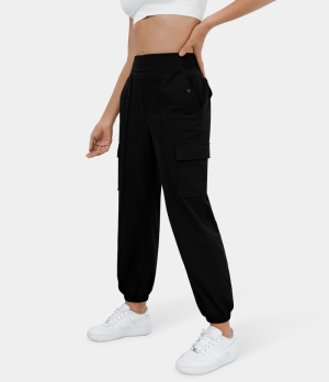 Halara High Waisted Multiple Pockets Casual Cargo Women's Jogger Black | 416759-HEF