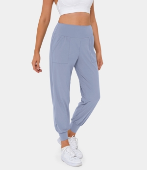 Halara High Waisted Plain Side Pocket Women's Jogger Soft Blue | 461978-YLD