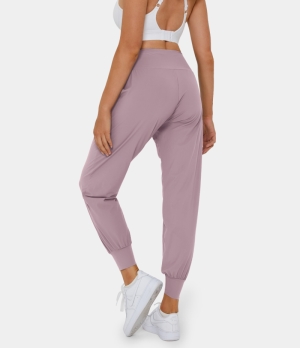 Halara High Waisted Plain Side Pocket Women's Jogger Lotus Pink | 530617-NPB