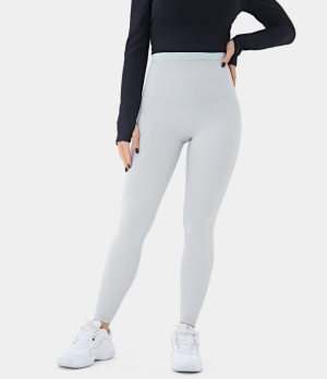 Halara High Waisted Plain Yoga Full Length Women's Leggings Pearl Blue | 071824-OXR