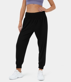 Halara High Waisted Shirred Yoga Women's Jogger Black | 957031-QYU