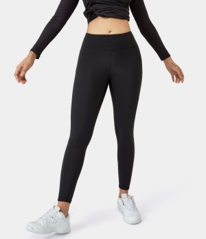 Halara High Waisted Side Pocket 7/8 Women's Leggings Black | 307982-QBD