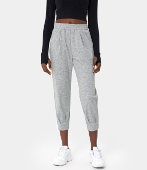 Halara High Waisted Side Pocket Cotton Casual Women's Pants Porcelain White | 278369-NKX