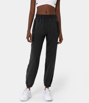 Halara High Waisted Side Pocket Plain Women's Jogger Black | 237489-ZEF