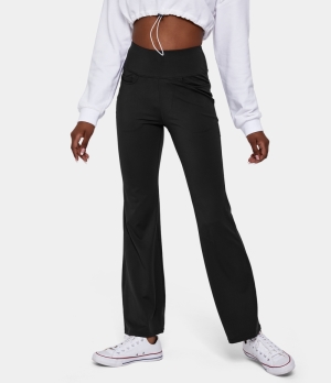 Halara High Waisted Side Pocket Plain Women's Pants Black | 950148-LPR